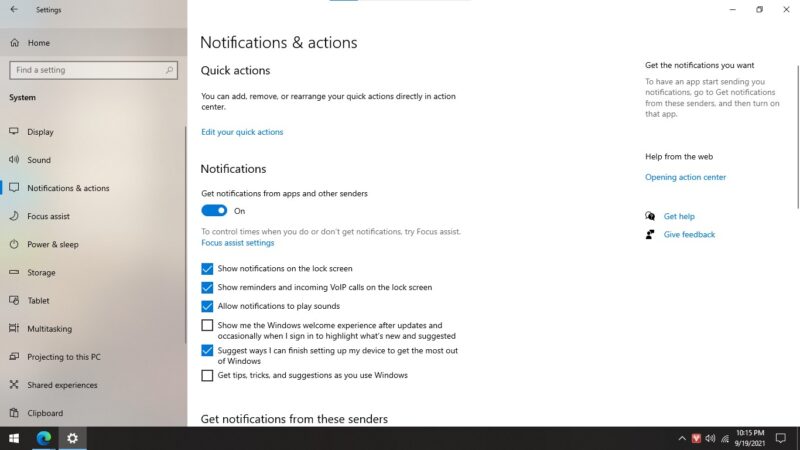 Full instructions on all ways to turn off notifications on Windows 10
