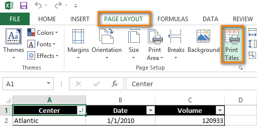 Cách lặp lại tiêu đề trong Excel khi in
