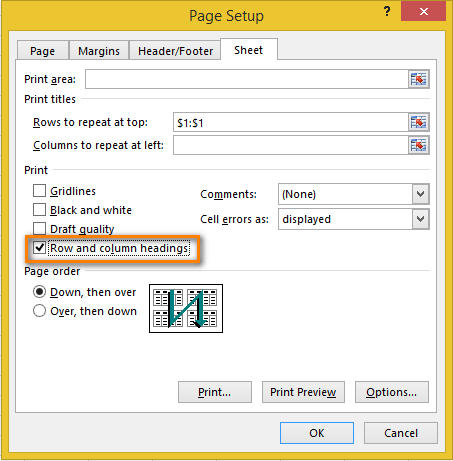 Cách lặp lại tiêu đề trong Excel khi in