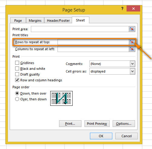 Cách lặp lại tiêu đề trong Excel khi in