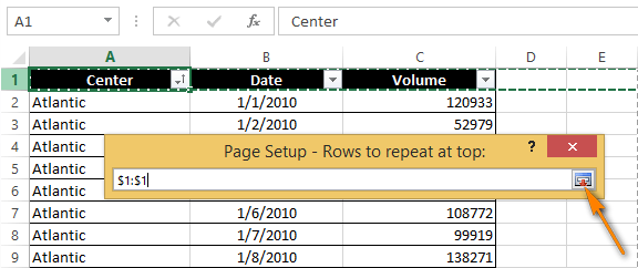 Cách lặp lại tiêu đề trong Excel khi in