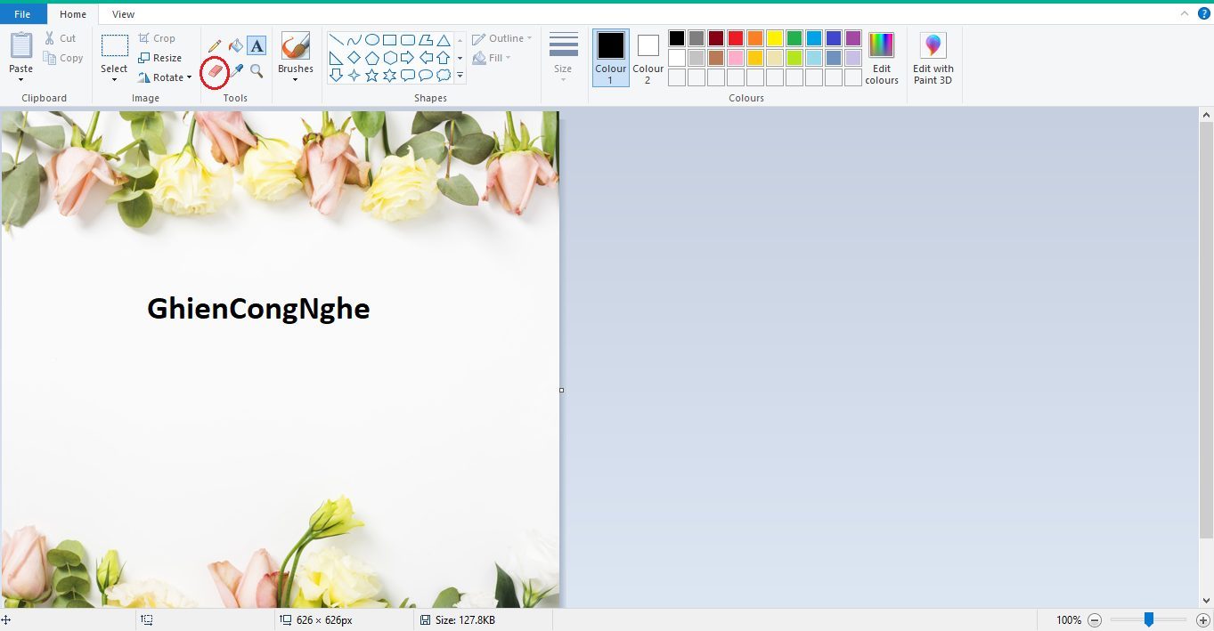 how to separate text from image with Paint