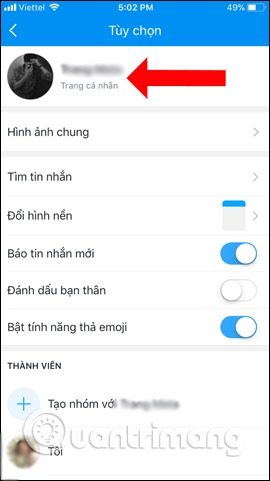 xem số điện thoại trong Zalo