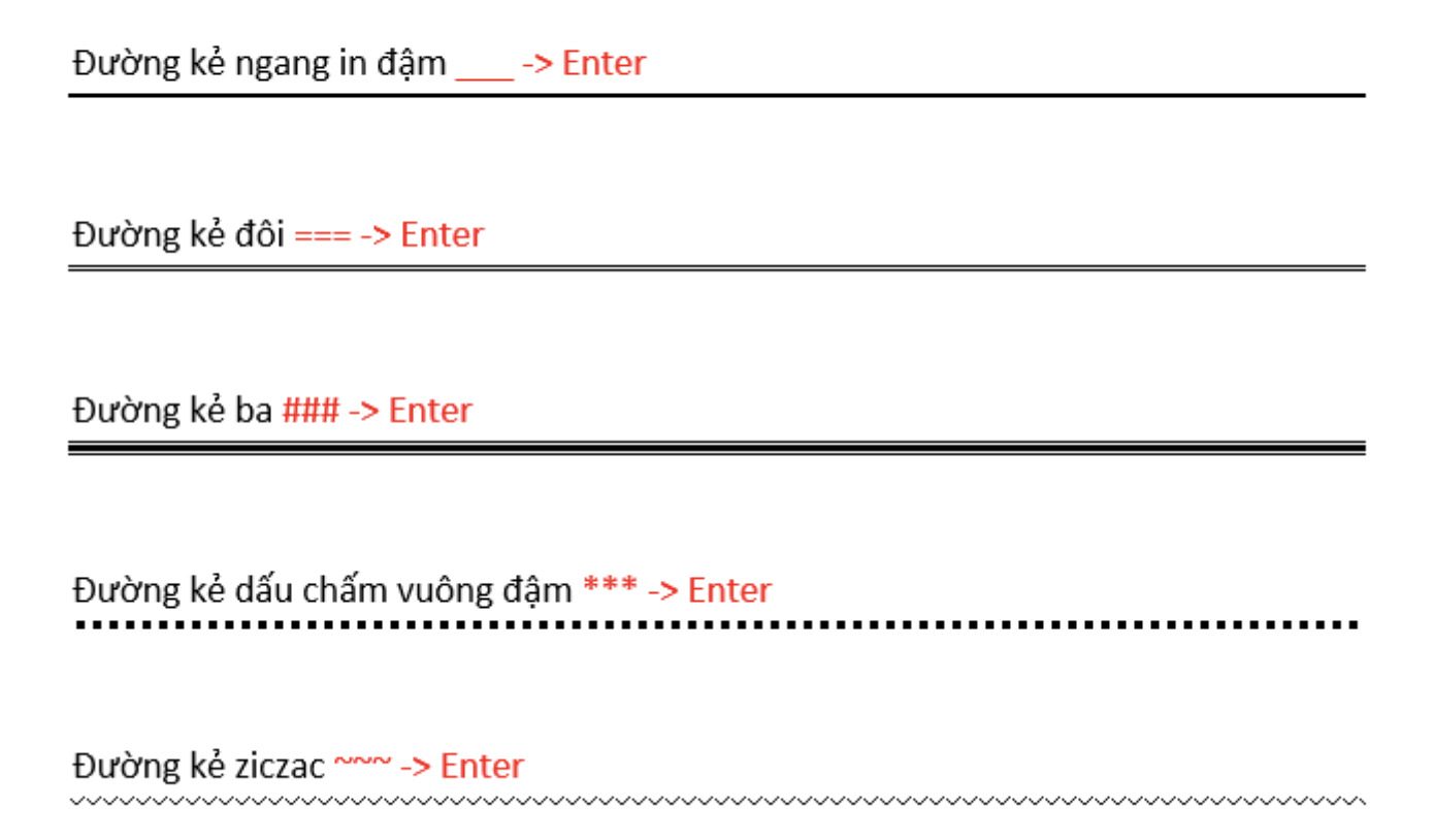 Cách tạo đường kẻ ngang trong Word