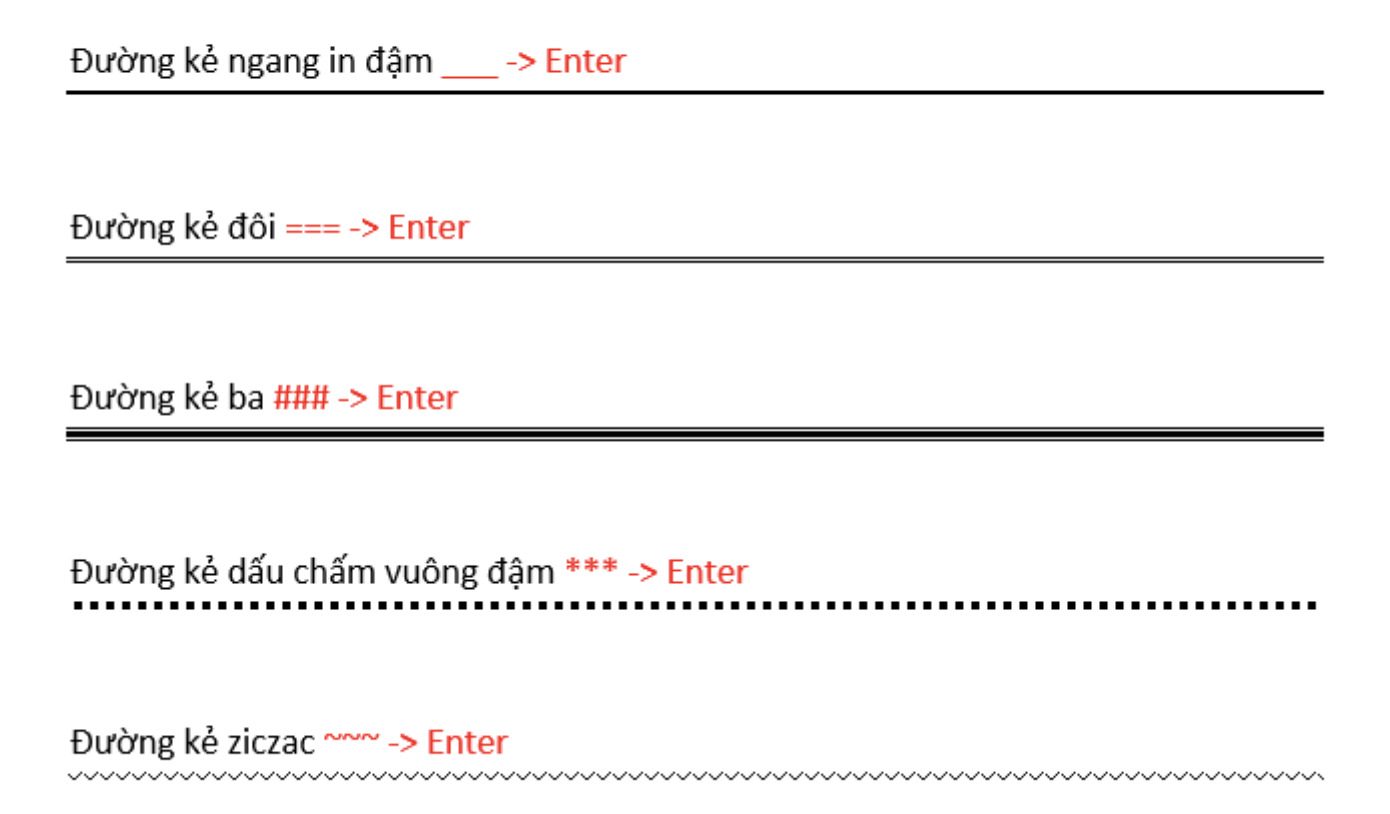 How to create horizontal lines in Word