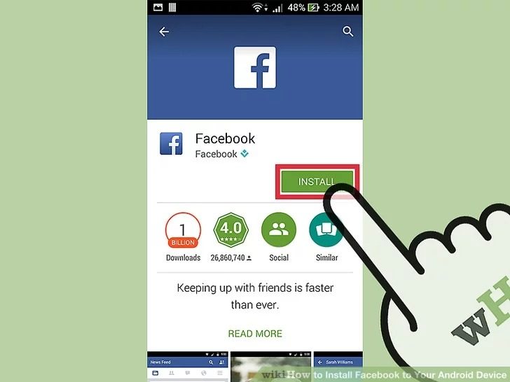 Cách tải Facebook cho Android để kết bạn với người thân quen