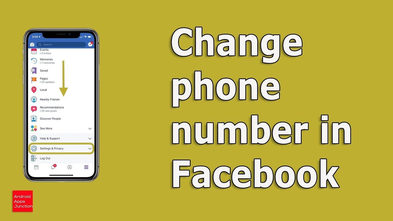 How to change Facebook phone number on Messenger.