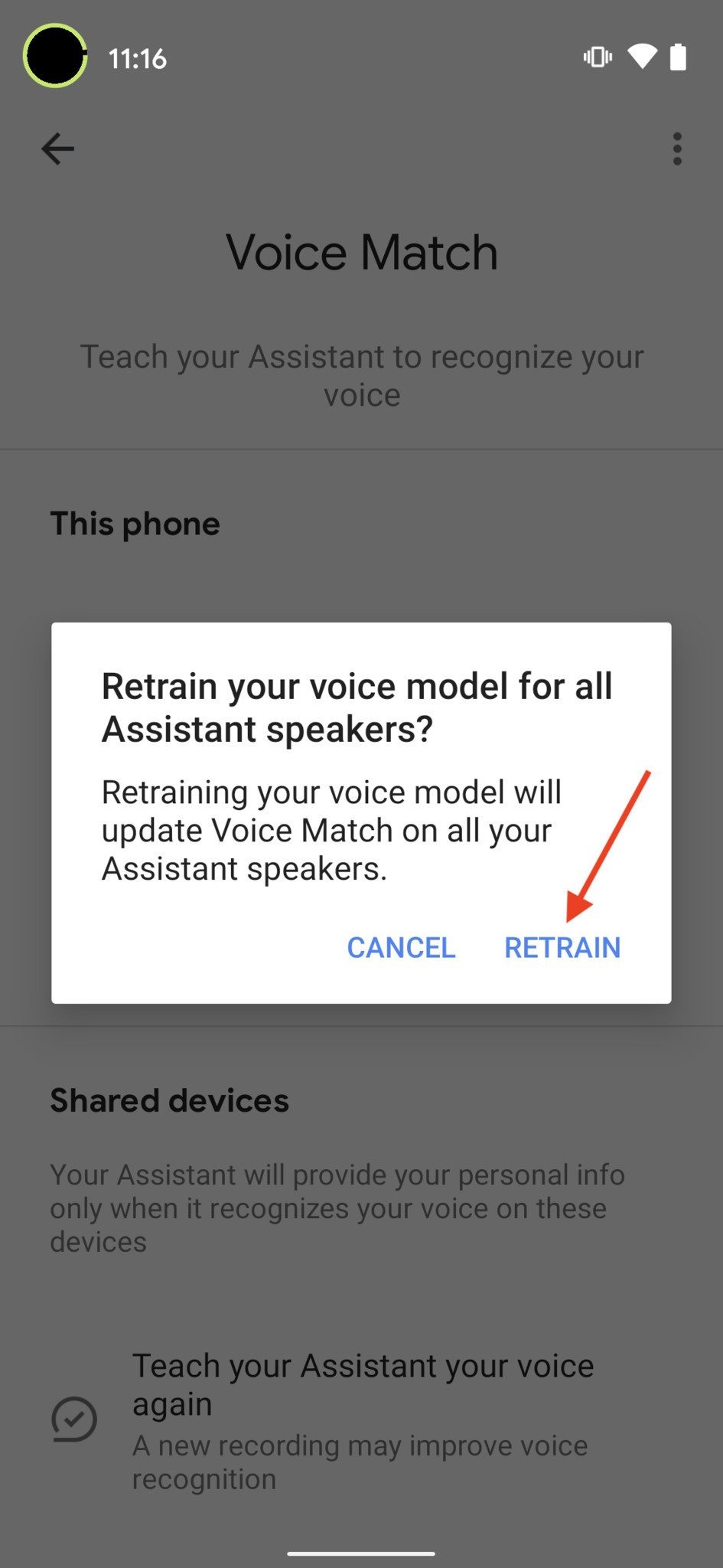 Bật tính năng Voice Match của Google Assistant