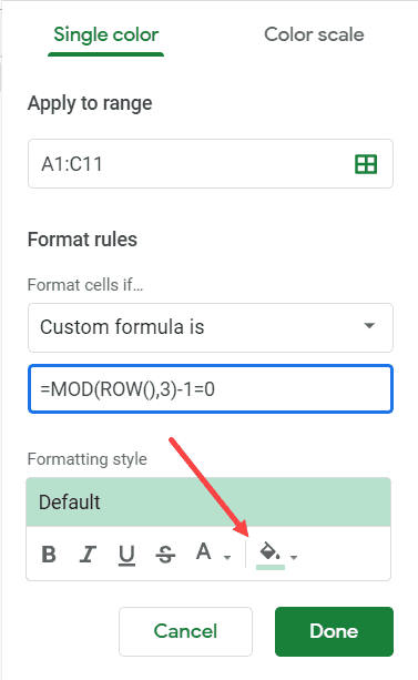 Cách tô màu dòng xen kẽ trong Google Sheets nhanh nhất, chỉ 2 click là xong