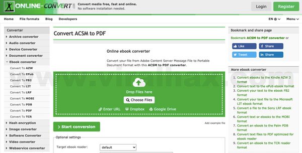 Free online ACSM to PDF file converter