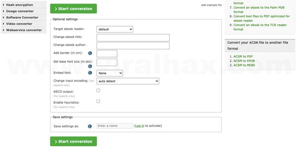 Free online ACSM to PDF file converter