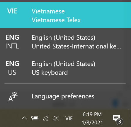 Thủ thuật cài tiếng Việt cho Windows 10 7