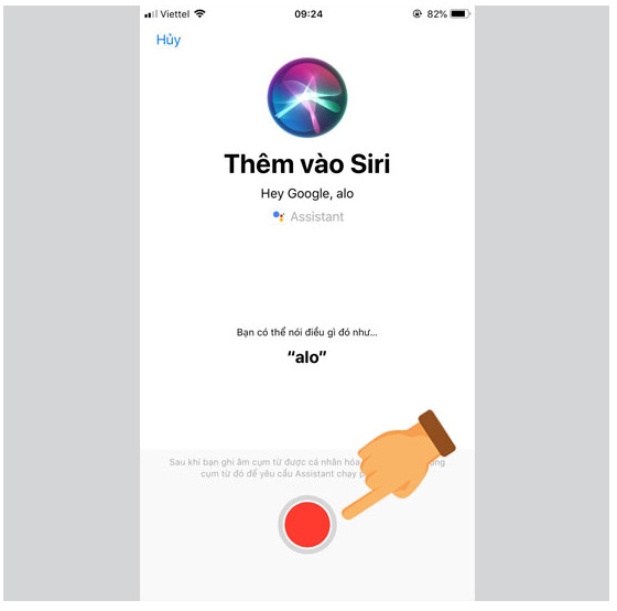 Instructions for voice search on iPhone