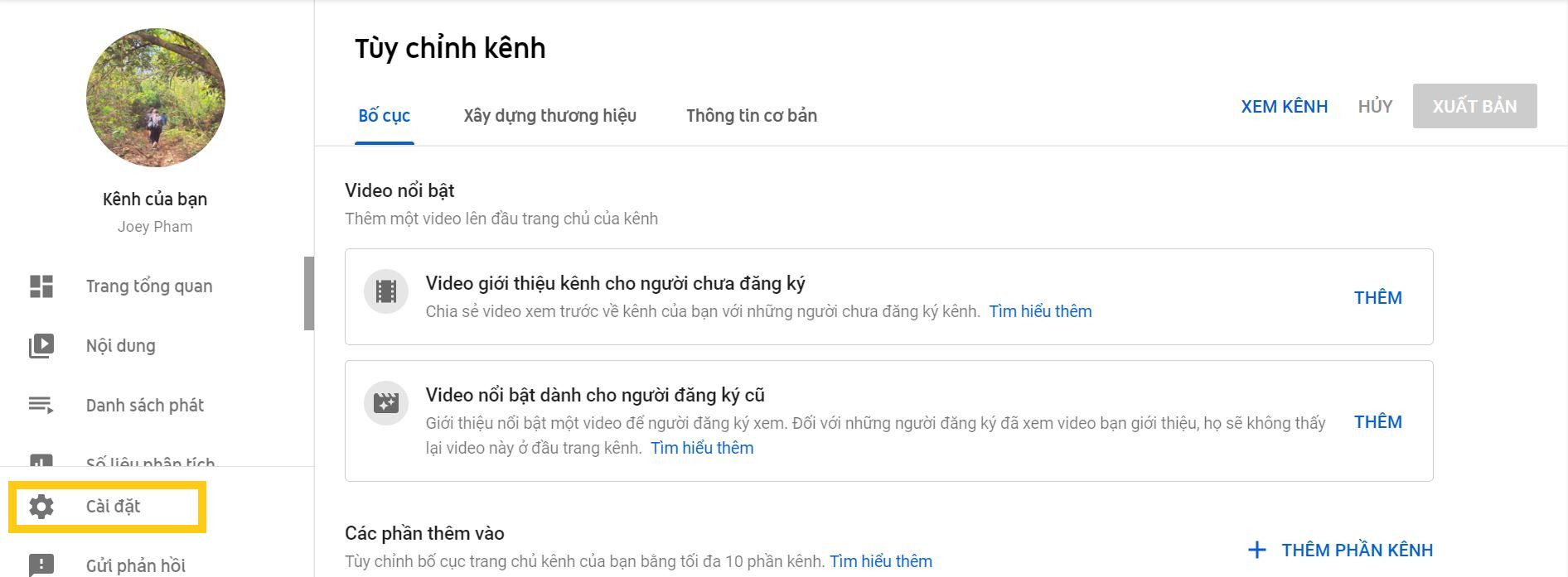 Hướng dẫn ẩn số người đăng ký YouTube từng bước chi tiết