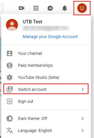 Chuyển kênh youtube sang gmail khác 