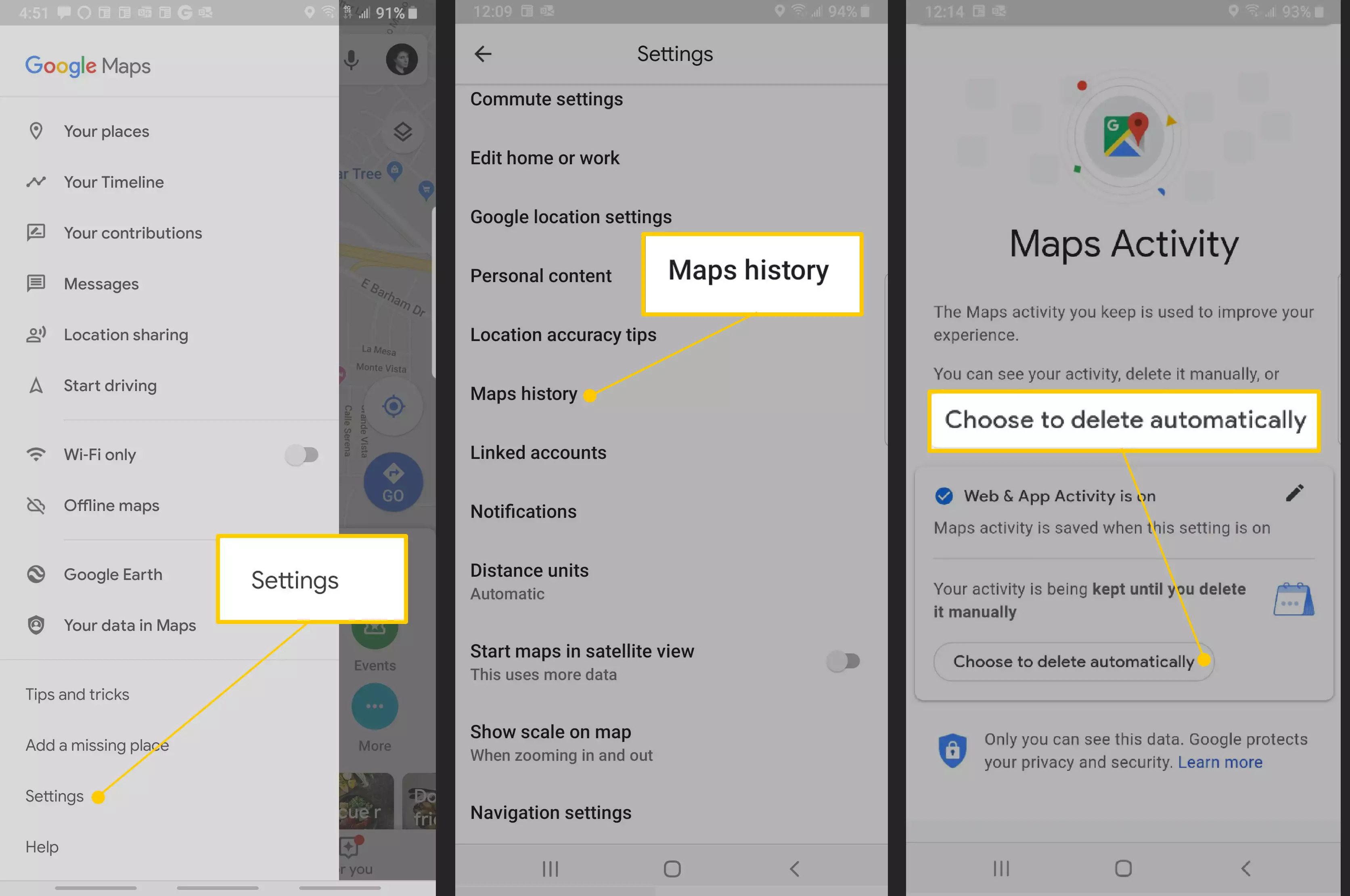 A quick guide on how to thoroughly delete Google Maps search history