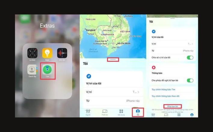 Định vị iPhone người khác bằng tính năng Giúp bạn bè
