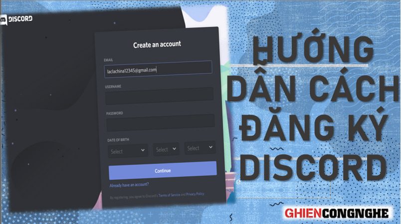 Instructions on how to register Discord