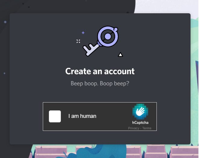 Instructions on how to register Discord