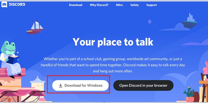 Instructions on how to register Discord