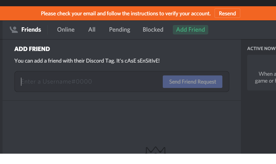 Instructions on how to register Discord