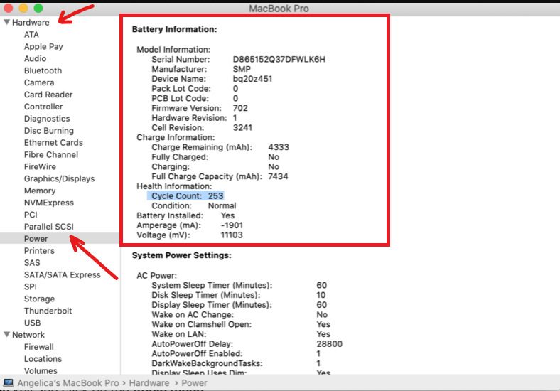 Check due to 06 . laptop battery