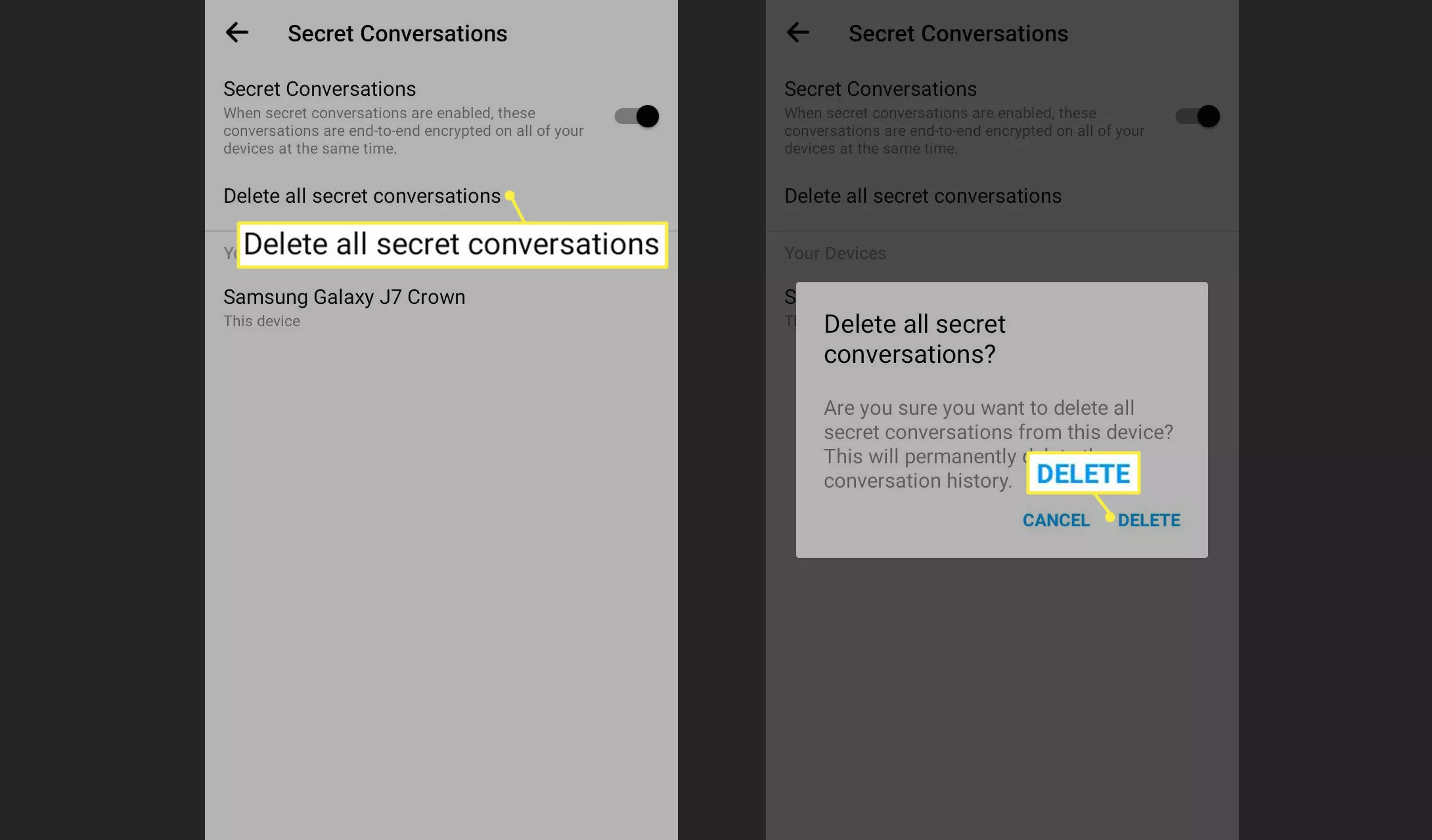 What is a secret conversation on Messenger that everyone uses?