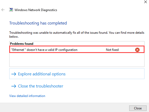 lỗi Wifi doesn't have a valid IP configuration