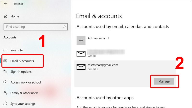 xóa tài khoản Microsoft trên Win 10