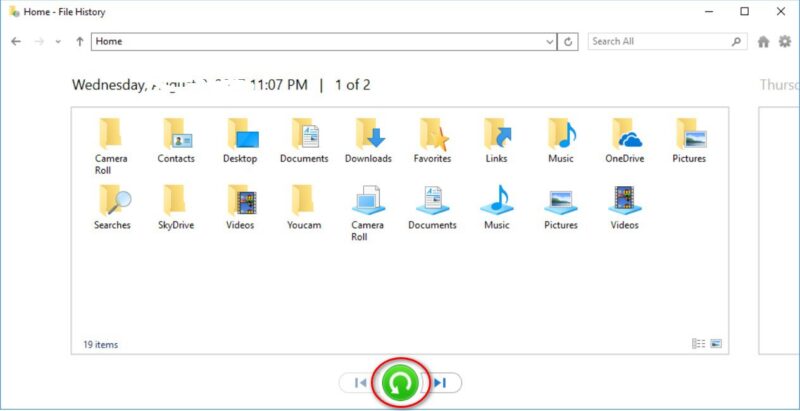 restore the file to delete windows 10