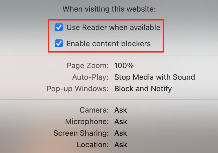 Block ads on Safari