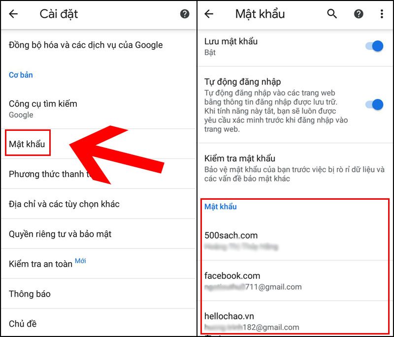 Cách lưu mật khẩu Gmail trên điện thoại