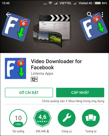 Cách tải video Facebook trên Android