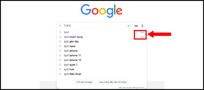 Cách xóa lịch sử tìm kiếm Google trên máy tính