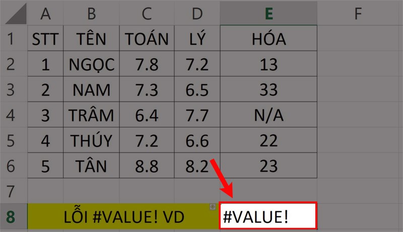 value error in excel and how to fix it