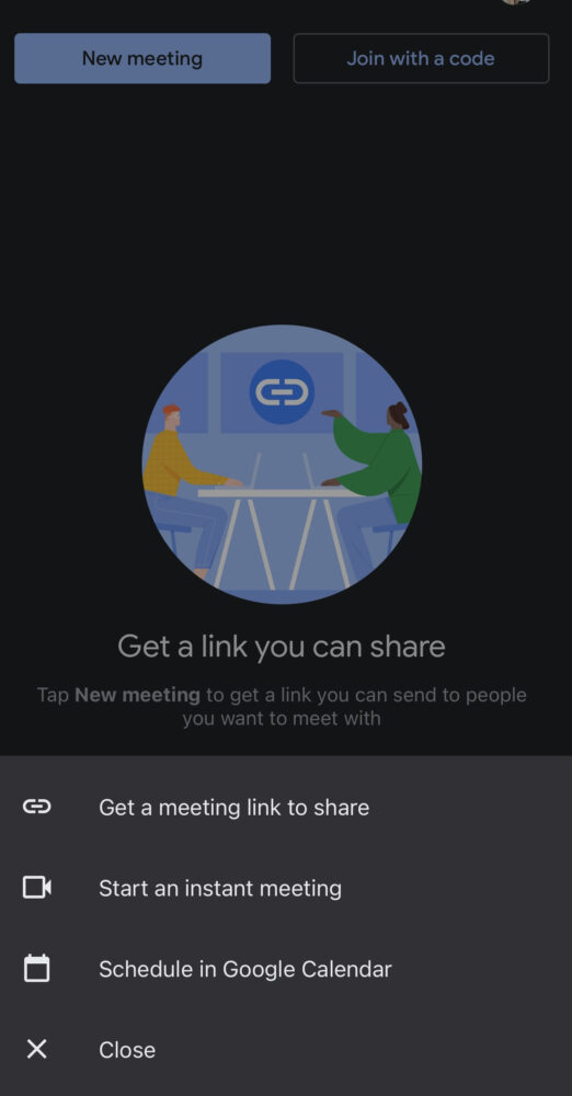 cách tạo cuộc họp trên Meet