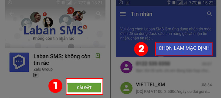 Cách ngăn lời nhắn rác rến bên trên Android
