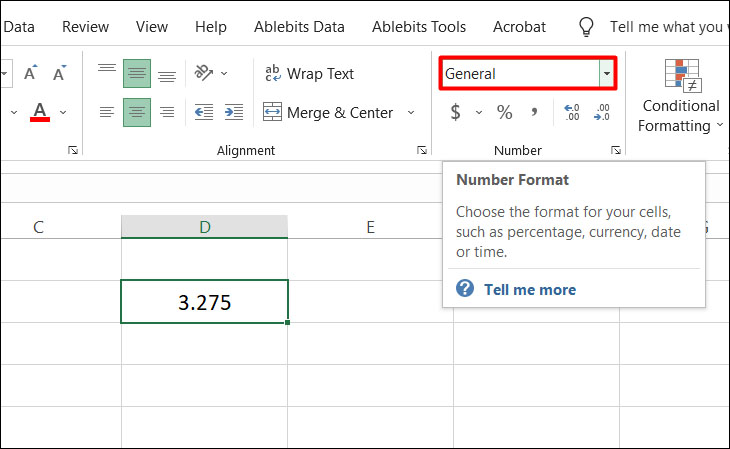 Cách làm tròn số trong Excel bằng định dạng số