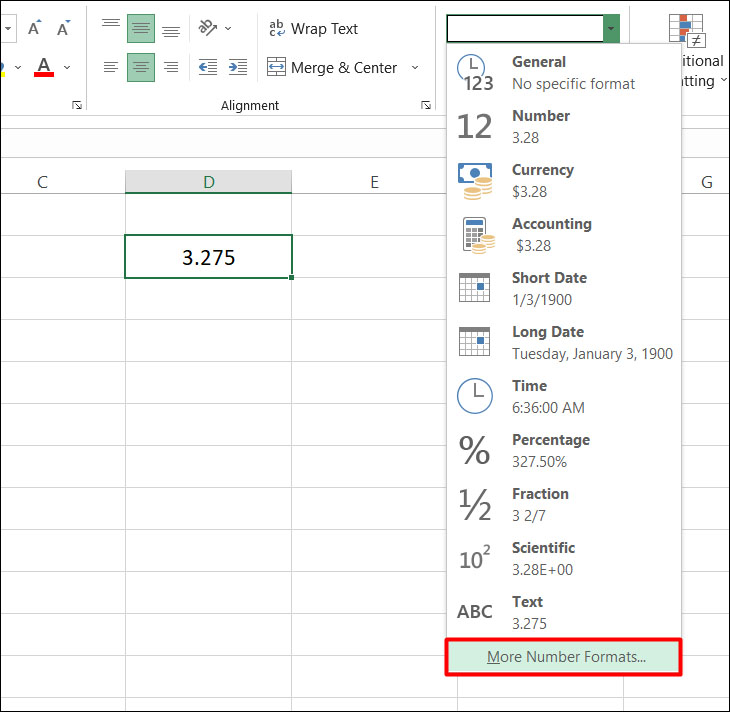 Cách làm tròn số trong Excel bằng định dạng số