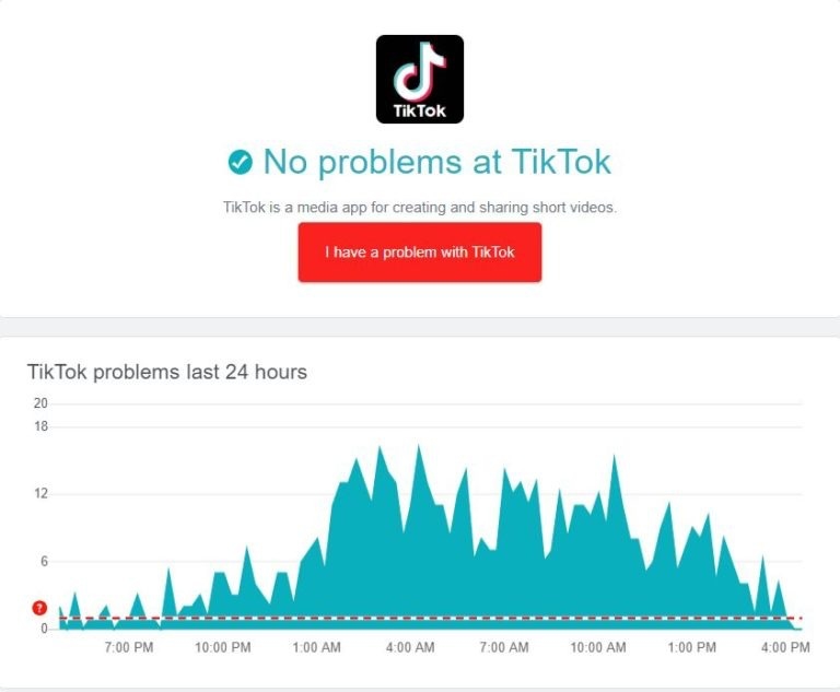 Error from TikTok server