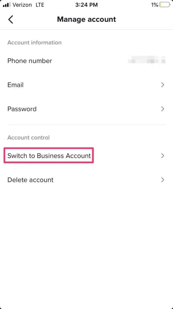 Thay đổi tài khoản TikTok từ cá nhân sang tài khoản doanh nghiệp
