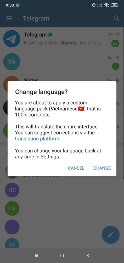 Cách cài đặt tiếng Việt cho Telegram trên điện thoại hoặc máy tính đơn giản