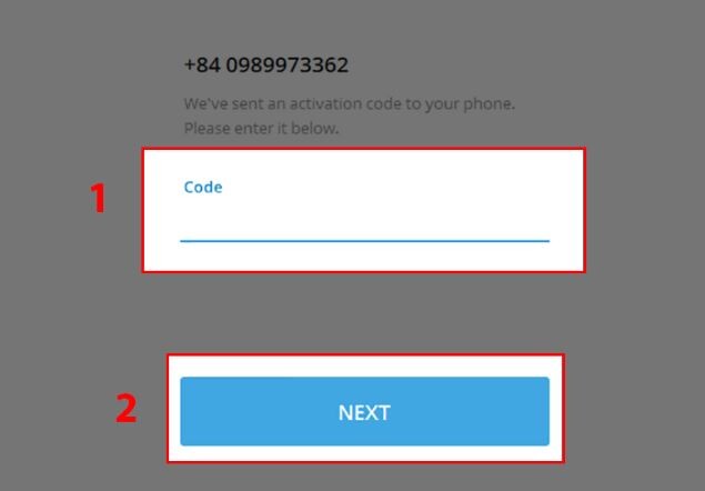 Nhận mã code từ SMS