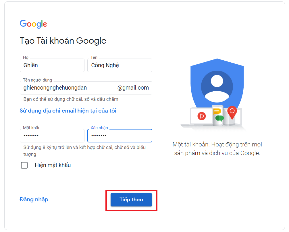 Cách tạo Gmail không cần số điện thoại