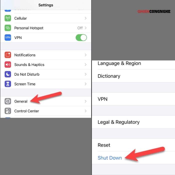 How to power off iPhone 11 with settings