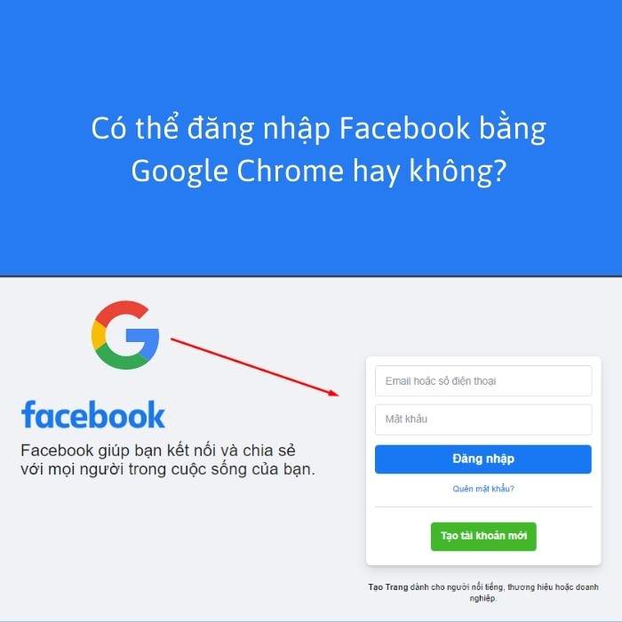 Có thể đăng nhập Facebook bằng Google Chrome hay không