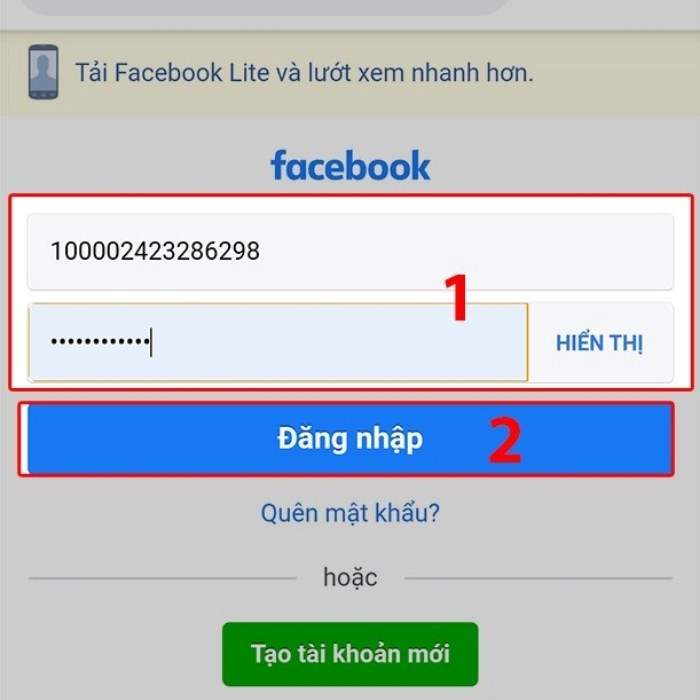 Cách đăng nhập Facebook bằng link