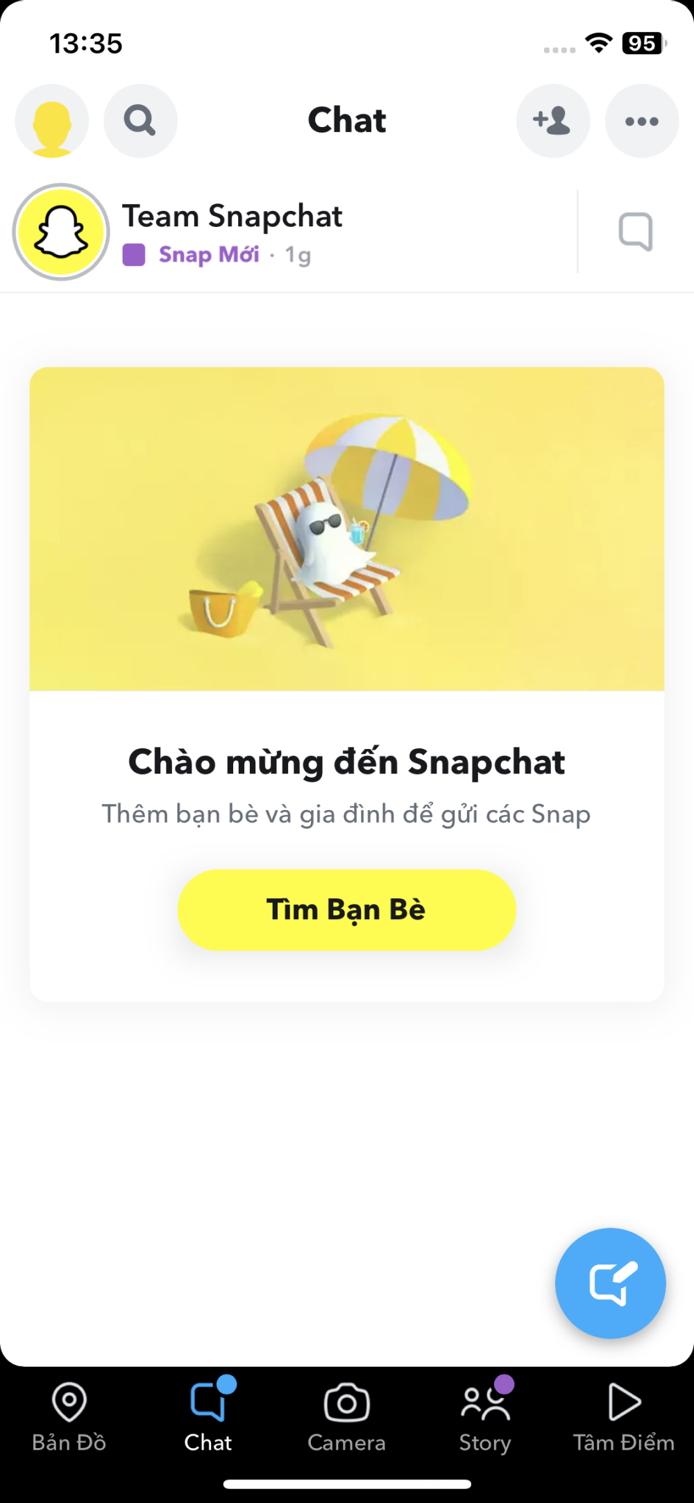 Cách chat chit với bè bạn bên trên Snapchat
