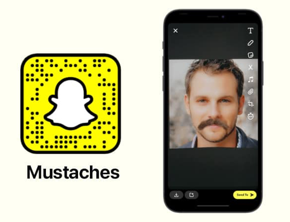 Filter ria mép trên Snapchat - Mustaches