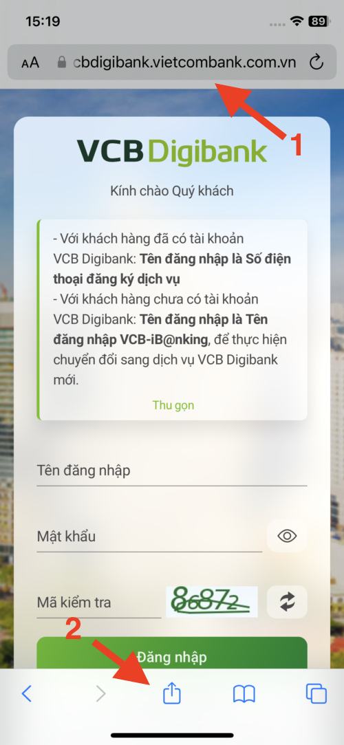 Cách đăng nhập 2 tài khoản Vietcombank trên iPhone